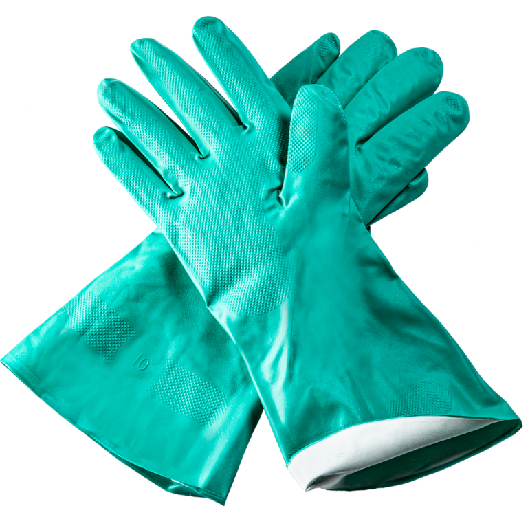 Green Nitrile Lined Chemical Safety Gloves - Axiom Marketing